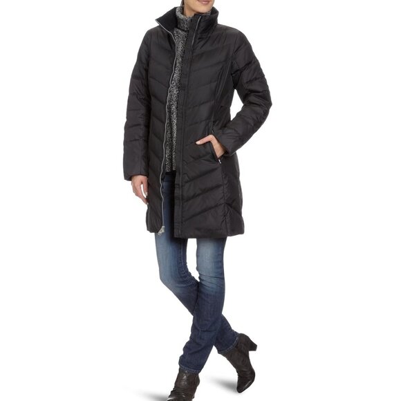 Eddie Bauer EB550  Women's Tall Medium Goose Down Puffer Jacket TAUPE - Picture 2 of 14